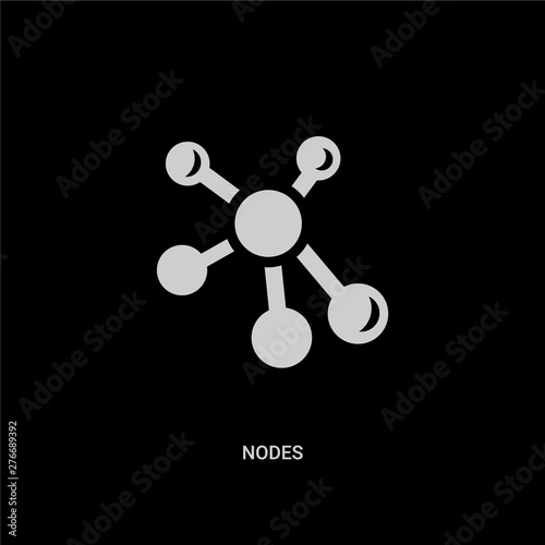 white nodes vector icon on black background. modern flat nodes from content concept vector sign symbol can be use for web, mobile and logo.
