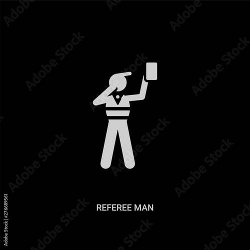 white referee man vector icon on black background. modern flat referee man from people concept vector sign symbol can be use for web, mobile and logo.