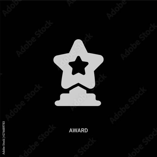 white award vector icon on black background. modern flat award from people skills concept vector sign symbol can be use for web, mobile and logo.