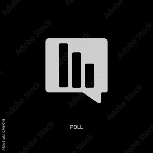 white poll vector icon on black background. modern flat poll from political concept vector sign symbol can be use for web, mobile and logo.
