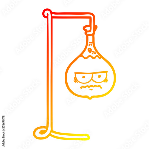warm gradient line drawing angry cartoon science experiment