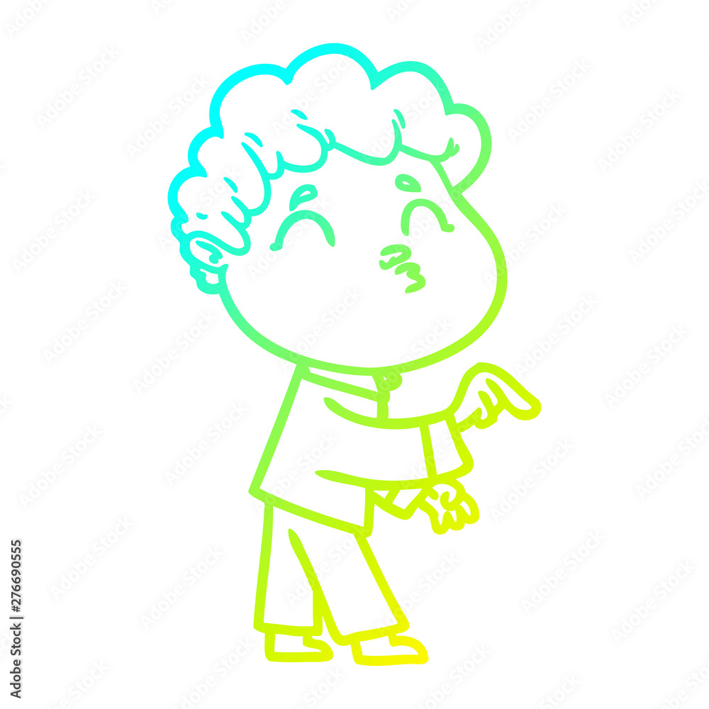 cold gradient line drawing cartoon man pouting cold gradient line drawing cartoon man pouting