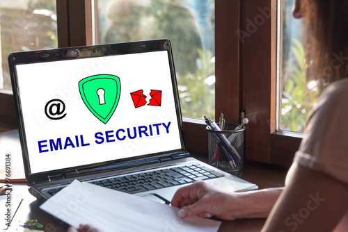 Email security concept on a laptop screen