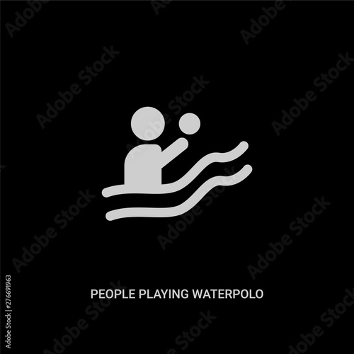 white people playing waterpolo vector icon on black background. modern flat people playing waterpolo from recreational games concept vector sign symbol can be use for web, mobile and logo.