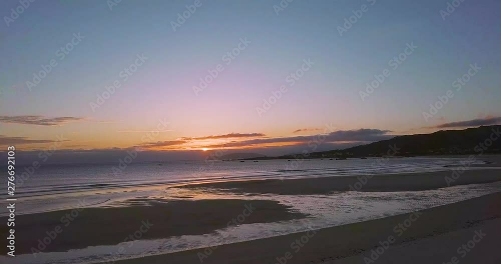 Sunset at a stunning Galician beach with a river estuary and a forest nearby n4 Sunset at a stunning Galician beach with a river estuary and a forest nearby n4