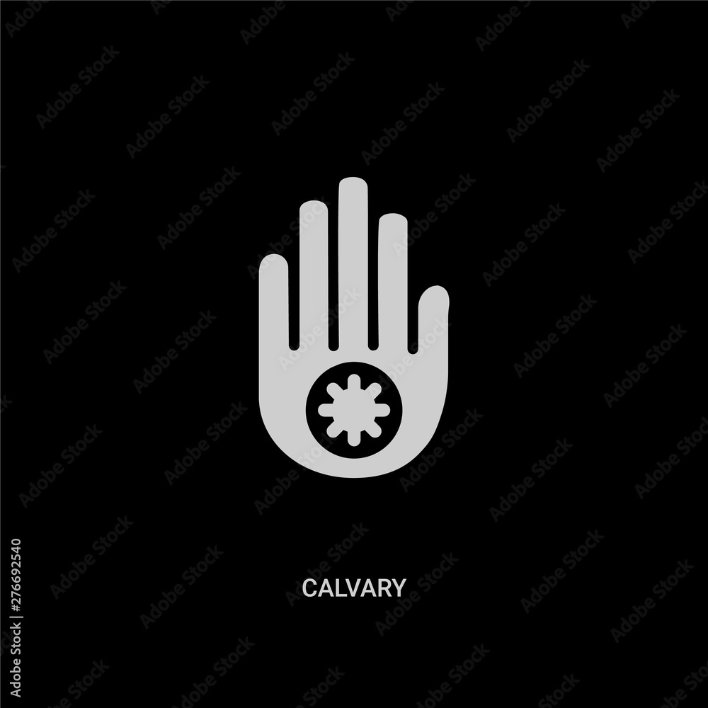 Fototapeta premium white calvary vector icon on black background. modern flat calvary from religion concept vector sign symbol can be use for web, mobile and logo.