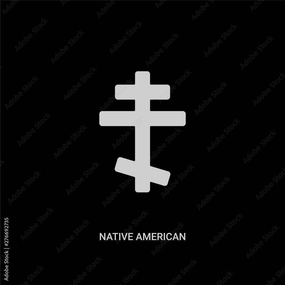 white native american sun vector icon on black background. modern flat native american sun from religion concept vector sign symbol can be use for web, mobile and logo.
