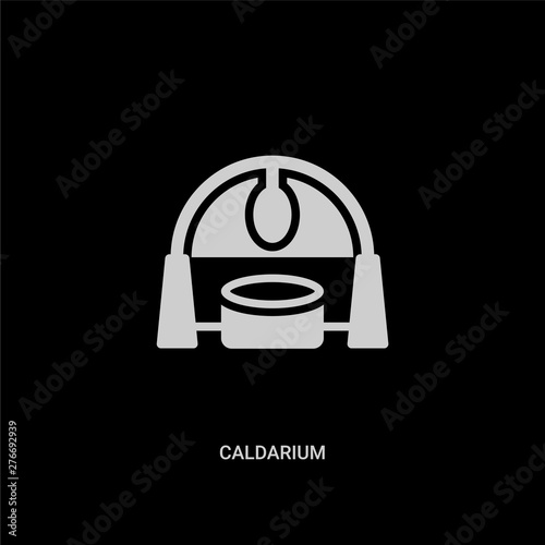 white caldarium vector icon on black background. modern flat caldarium from sauna concept vector sign symbol can be use for web, mobile and logo.