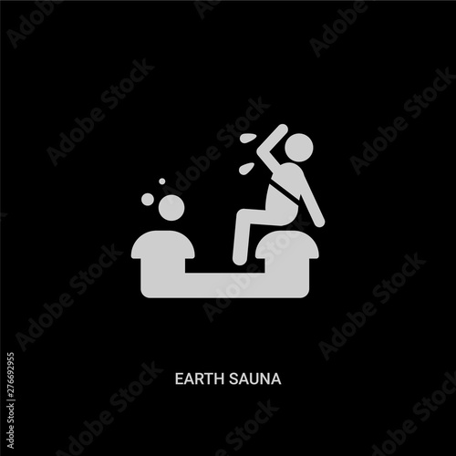 white earth sauna vector icon on black background. modern flat earth sauna from sauna concept vector sign symbol can be use for web, mobile and logo.