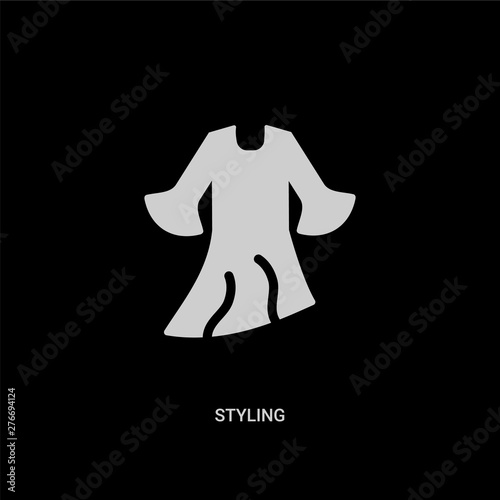 white styling vector icon on black background. modern flat styling from sew concept vector sign symbol can be use for web, mobile and logo.