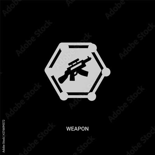 white weapon vector icon on black background. modern flat weapon from signs concept vector sign symbol can be use for web  mobile and logo.
