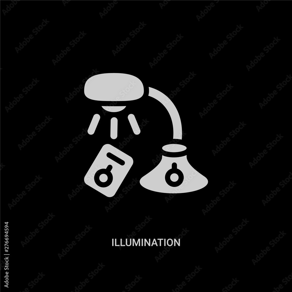 white illumination vector icon on black background. modern flat illumination from smart home concept vector sign symbol can be use for web, mobile and logo. white illumination vector icon on black background. modern flat illumination from smart home concept vector sign symbol can be use for web, mobile and logo.