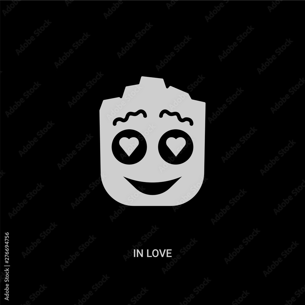 white in love vector icon on black background. modern flat in love from smiles concept vector sign symbol can be use for web, mobile and logo. white in love vector icon on black background. modern flat in love from smiles concept vector sign symbol can be use for web, mobile and logo.