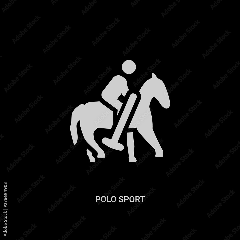 white polo sport vector icon on black background. modern flat polo sport from sport concept vector sign symbol can be use for web, mobile and logo. white polo sport vector icon on black background. modern flat polo sport from sport concept vector sign symbol can be use for web, mobile and logo.