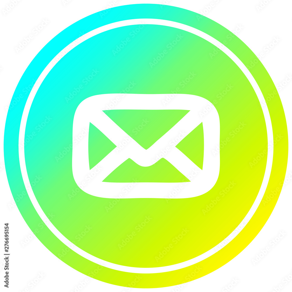 envelope letter circular in cold gradient spectrum envelope letter circular in cold gradient spectrum