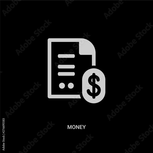 white money vector icon on black background. modern flat money from strategy concept vector sign symbol can be use for web, mobile and logo.