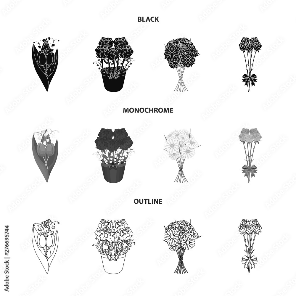 Vector illustration of spring and wreath symbol. Set of spring and blossom stock symbol for web. Vector illustration of spring and wreath symbol. Set of spring and blossom stock symbol for web.