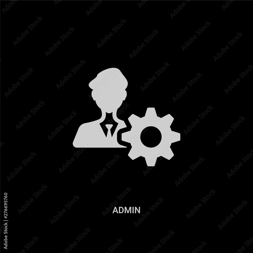 white admin vector icon on black background. modern flat admin from  strategy concept vector sign symbol can be use for web, mobile and logo.  Stock Vector | Adobe Stock