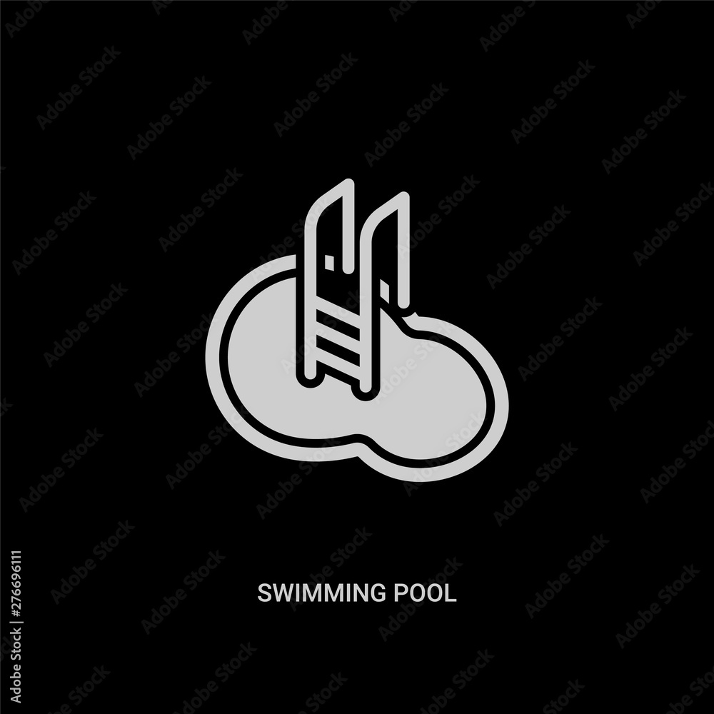 white swimming pool vector icon on black background. modern flat swimming pool from summer concept vector sign symbol can be use for web, mobile and logo.
