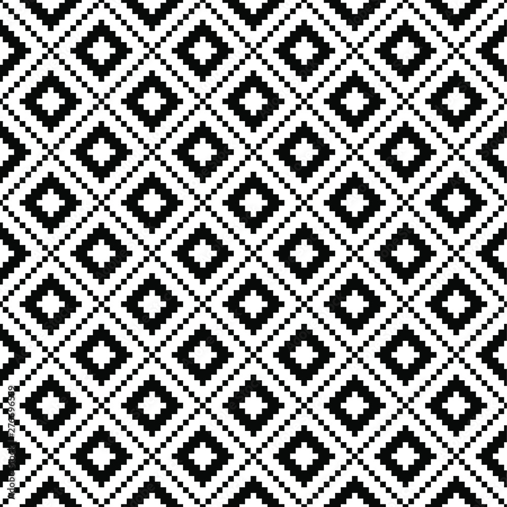 Seamless geometric pattern. Abstract background. Black and white geometric texture. 