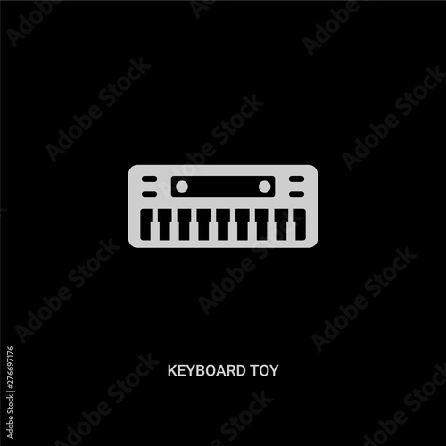 white keyboard toy vector icon on black background. modern flat keyboard toy from toys concept vector sign symbol can be use for web, mobile and logo.