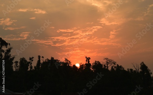 Sunset in Chaukori  Uttarakhand. India