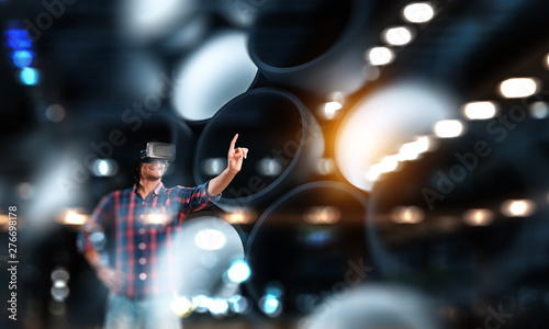 Virtual reality experience. Technologies of the future. Mixed media