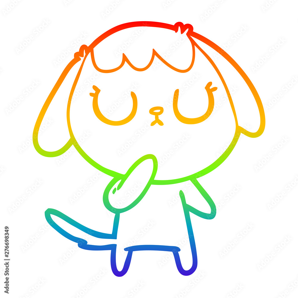 rainbow gradient line drawing cute cartoon dog rainbow gradient line drawing cute cartoon dog
