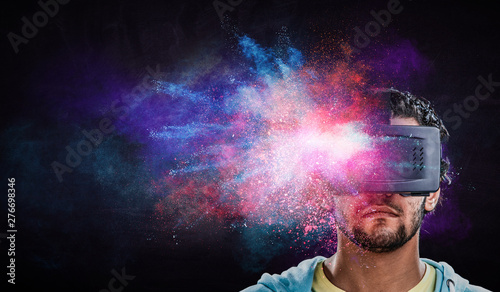 Virtual reality experience. Technologies of the future. Mixed media photo