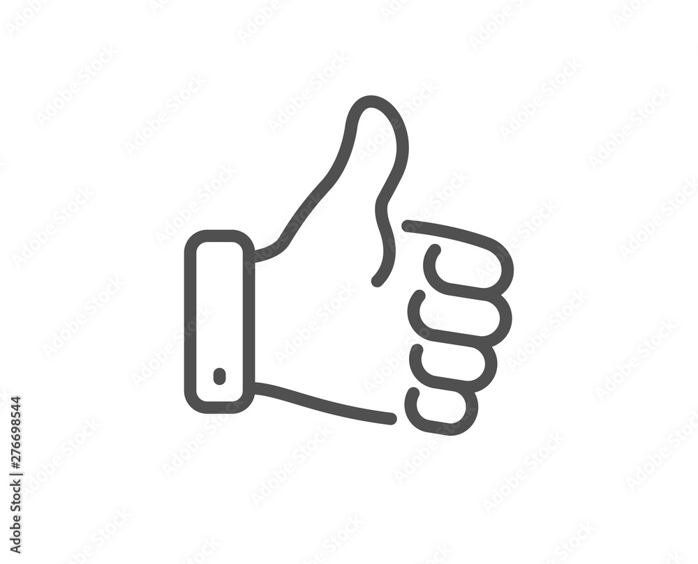 Like hand line icon. Thumbs up finger sign. Gesture symbol. Quality design element. Linear style like hand icon. Editable stroke. Vector Like hand line icon. Thumbs up finger sign. Gesture symbol. Quality design element. Linear style like hand icon. Editable stroke. Vector