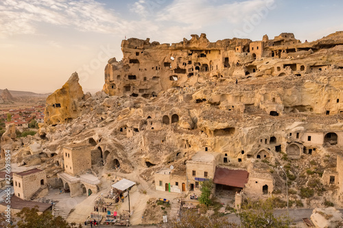 Fotografie Cavusin fortress and church Vaftizci Yahya, Saint John the Baptist in Cappadocia