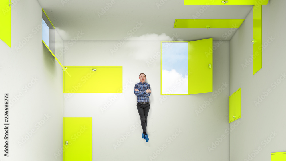 Fototapeta premium Right decision making concept. Mixed media