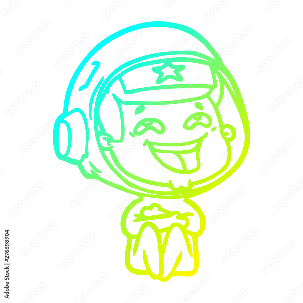 cold gradient line drawing cartoon laughing astronaut cold gradient line drawing cartoon laughing astronaut