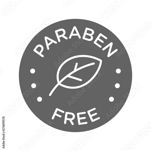 Paraben free icon cosmetic vector label. Vector logo skincare  health safe product with no paraben.