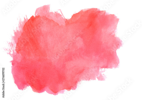 red watercolor abstract background.Colorful strokes on white background