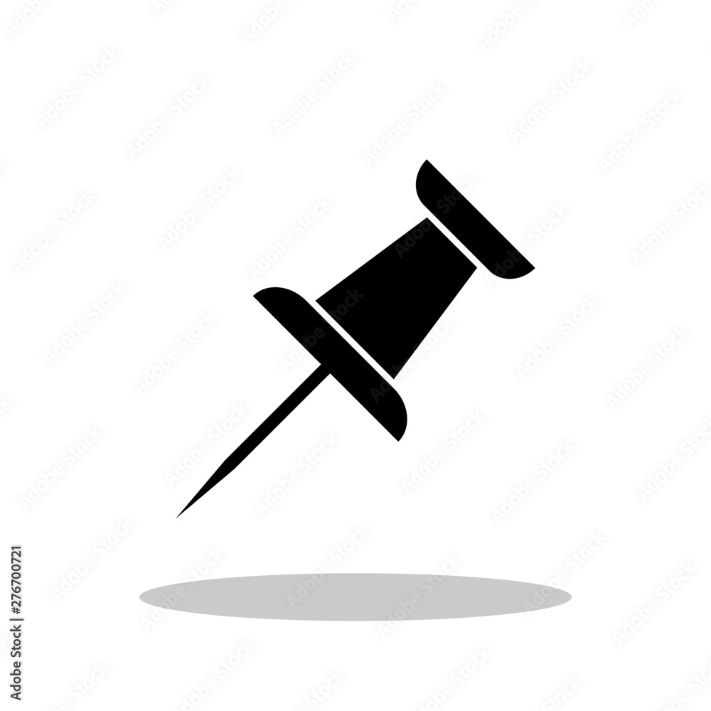 Push pin icon in flat style. Locating push pin symbol for your web site design, logo, app, UI Vector EPS 10. Push pin icon in flat style. Locating push pin symbol for your web site design, logo, app, UI Vector EPS 10.