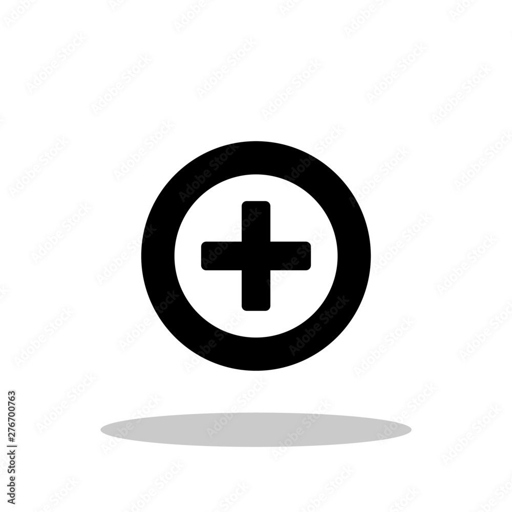 Plus sign icon in flat style. Positive symbol for your web site design, logo, app, UI Vector EPS 10.