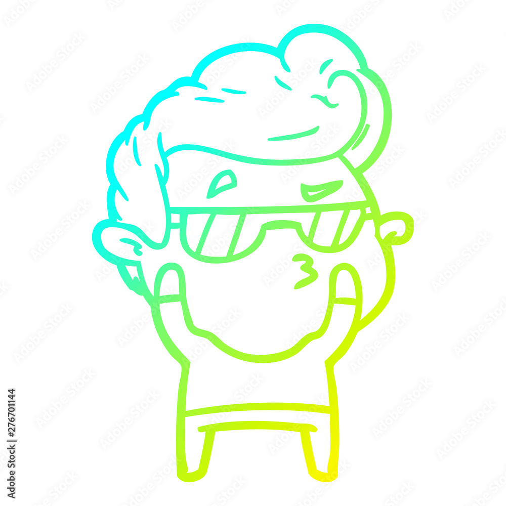 cold gradient line drawing cartoon cool guy cold gradient line drawing cartoon cool guy