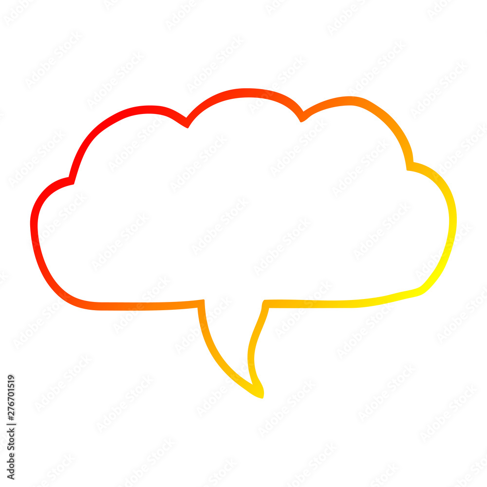 warm gradient line drawing cartoon cloud speech bubble warm gradient line drawing cartoon cloud speech bubble