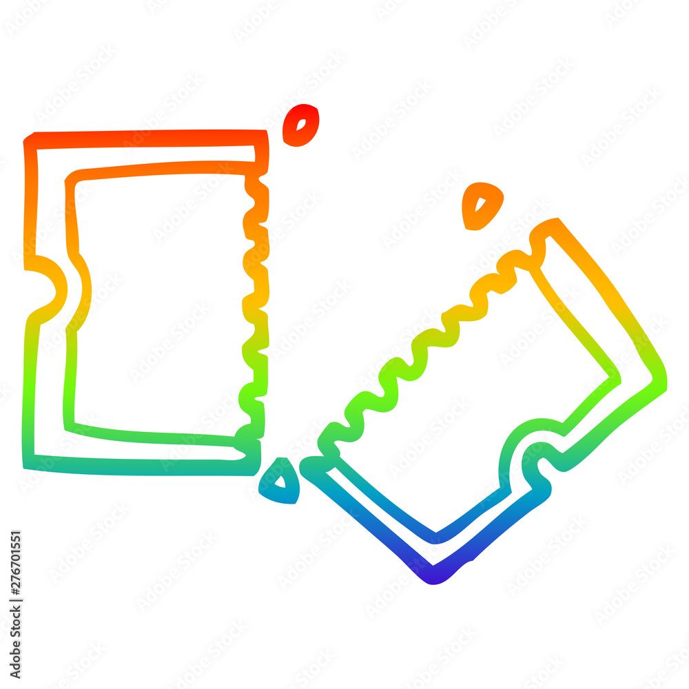 rainbow gradient line drawing cartoon movie ticket rainbow gradient line drawing cartoon movie ticket