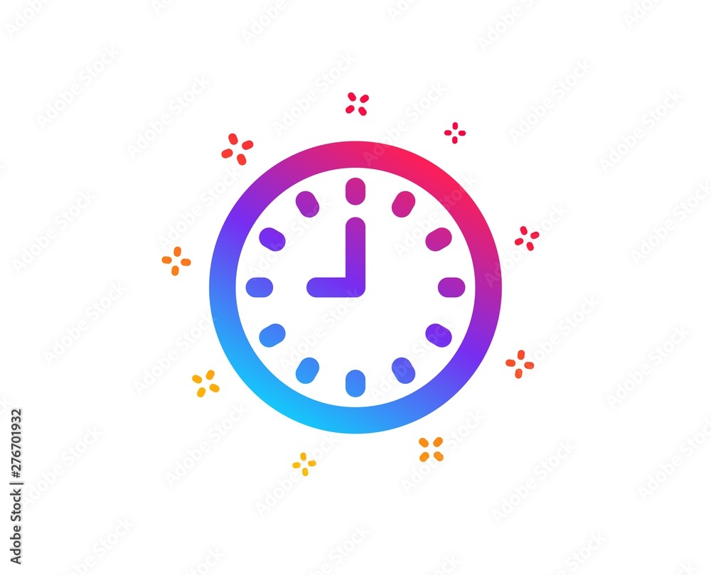 Fototapeta premium Clock icon. Time sign. Office Watch or Timer symbol. Dynamic shapes. Gradient design clock icon. Classic style. Vector