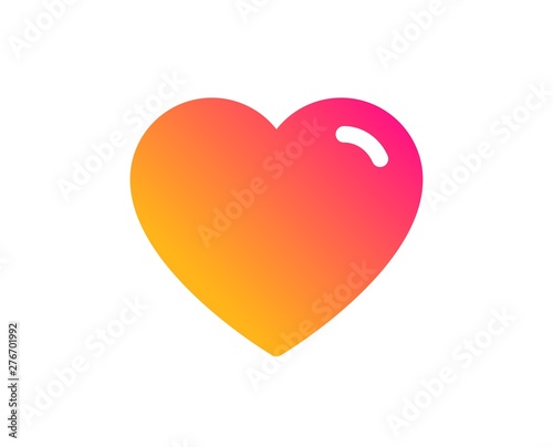 Heart icon. Love sign. Valentines Day sign symbol. Classic flat style. Gradient heart icon. Vector