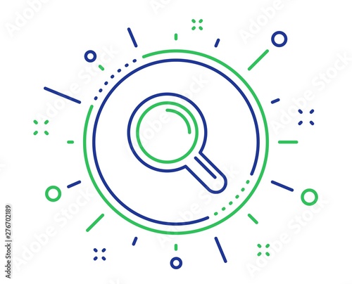 Research line icon. Magnifying glass symbol. Magnifier sign. Quality design elements. Technology research button. Editable stroke. Vector