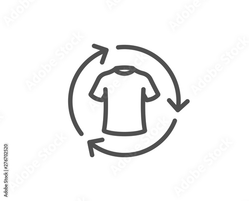 Change clothes line icon. Shirt sign. Clothing t-shirt symbol. Quality design element. Linear style change clothes icon. Editable stroke. Vector