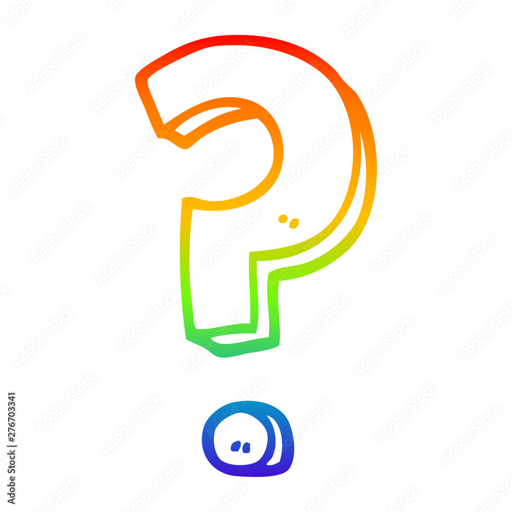 rainbow gradient line drawing cartoon question mark rainbow gradient line drawing cartoon question mark