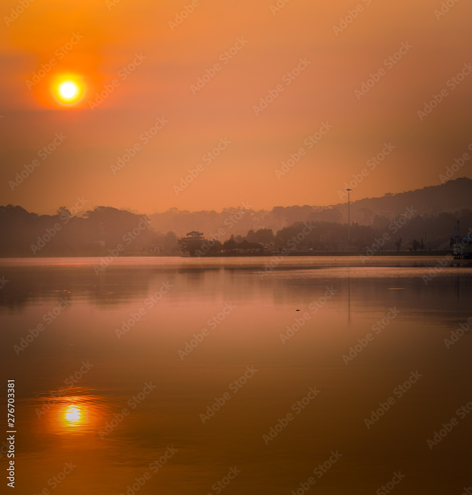 Sunrise over Xuan Huong Lake, Dalat, Vietnam