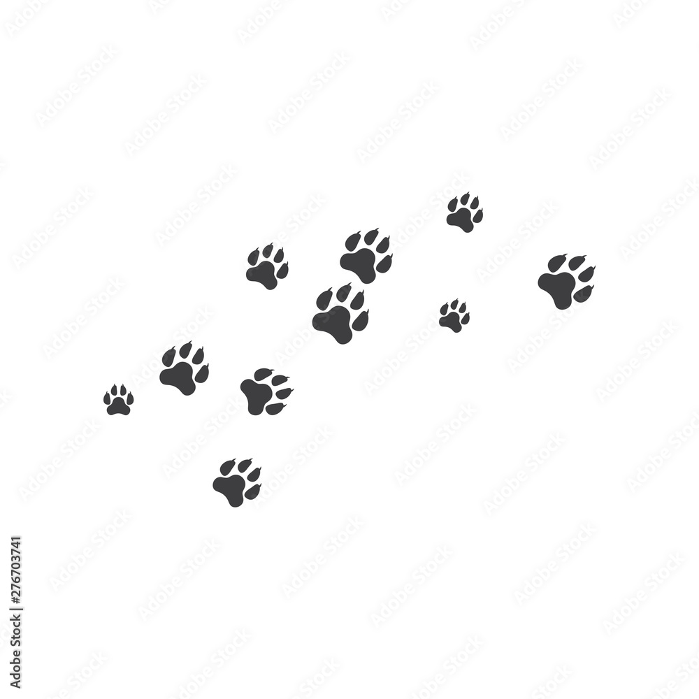 Paw background template illustration design Paw background template illustration design