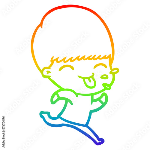 rainbow gradient line drawing cartoon rude man