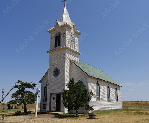  Side view of St Stephen's Chapel located in an 1880s village in South Dakota. © raksyBH