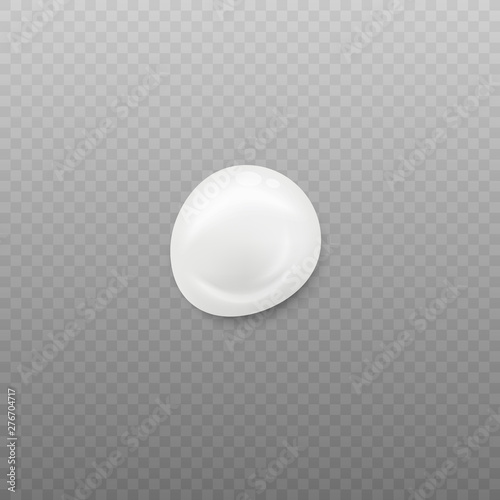 White cream blob with realistic shiny texture.